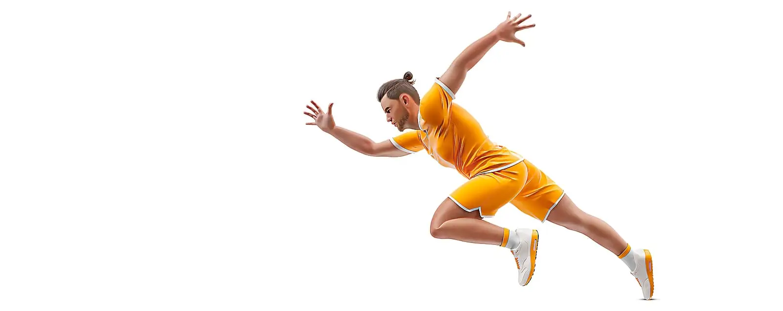Realistic silhouette of a man running