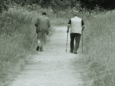Walking for back pain spinal stenosis poles support